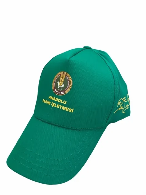 Yeşil pamuklu gabardin şapka